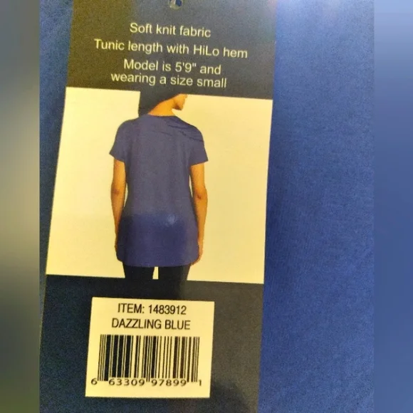 HALF PRICE $6 Ellen Tracy MEDIUM HiLo Tunic Tee - Green - Picture 3 of 5